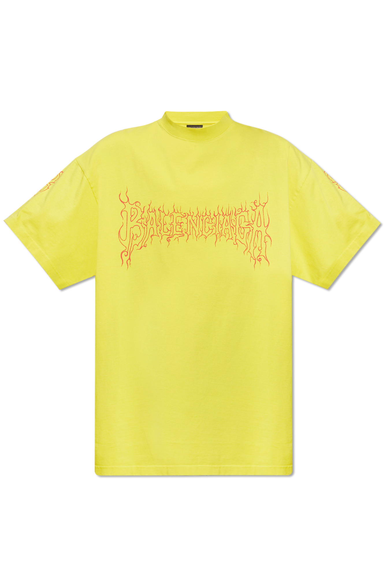 Yellow Logo printed T shirt Balenciaga Vitkac Canada